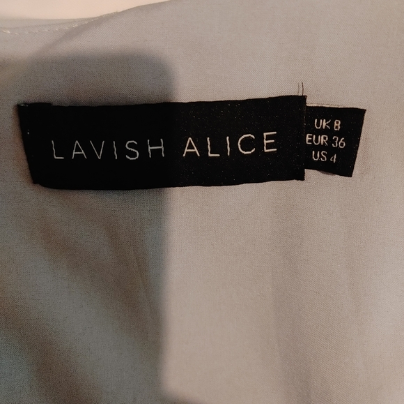 Lavish Alice cut out draped midi dress in light grey - Picture 5 of 6